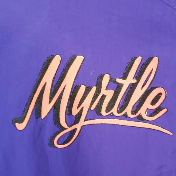 VTG 90s Surf Style Myrtle Beach Purple 1/2 Zip Pullover Windbreaker OSFA Graphic - Picture 5 of 9